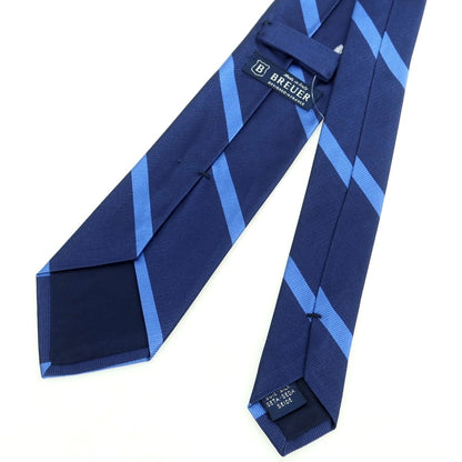 [New] Brewer Silk Striped Necktie Navy x Blue [Condition Rank N] [Men&