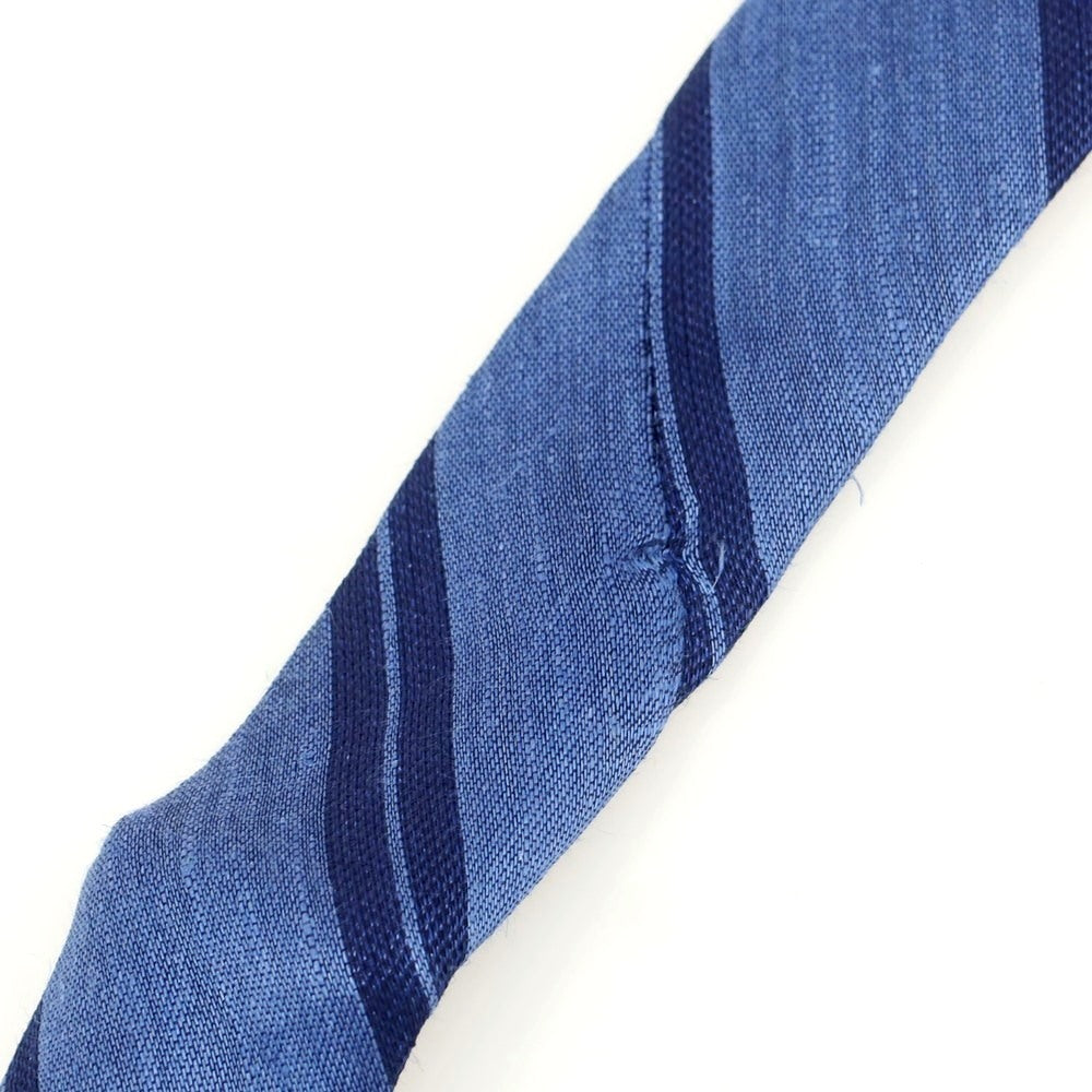 [New Outlet] Brewer Silk Linen Striped Necktie Light Navy [Condition Rank N-] [Men&