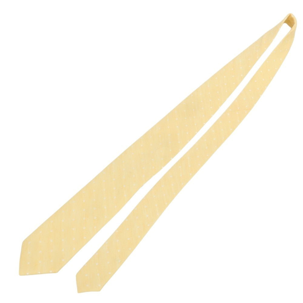 【新品】ブリューワー BREUER シルクリネン ドット柄ネクタイ ライトオレンジ系【 状態ランクN 】【 メンズ 】