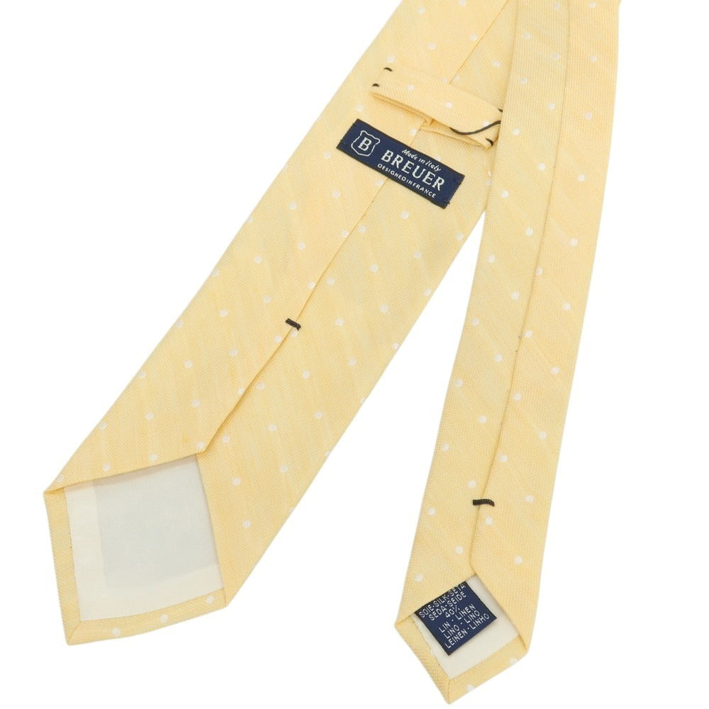 [New] Brewer Silk Linen Polka Dot Tie Light Orange [Condition Rank N] [Men&