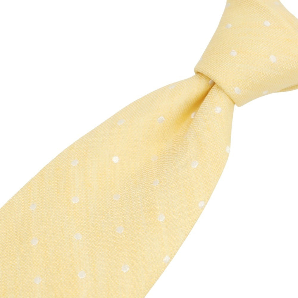 [New] Brewer Silk Linen Polka Dot Tie Light Orange [Condition Rank N] [Men&