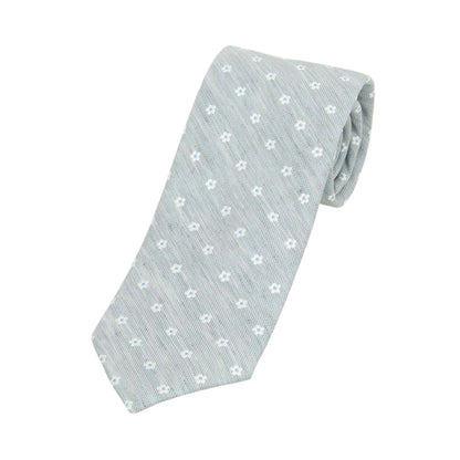 [New] Brewer Silk Linen Small Pattern Necktie Gray [Condition Rank N] [Men&