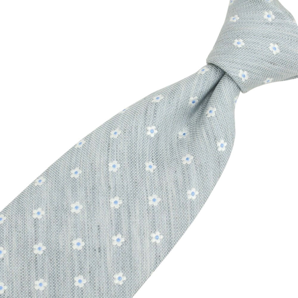 [New] Brewer Silk Linen Small Pattern Necktie Gray [Condition Rank N] [Men&