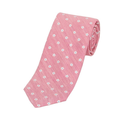 [New] Brewer Silk Linen Small Pattern Necktie Pink [Condition Rank N] [Men&