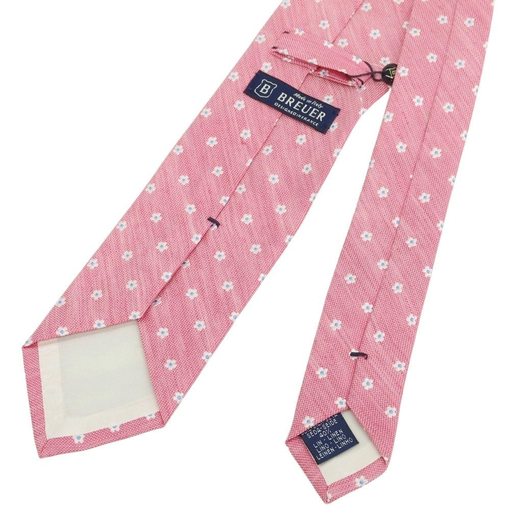 [New] Brewer Silk Linen Small Pattern Necktie Pink [Condition Rank N] [Men&