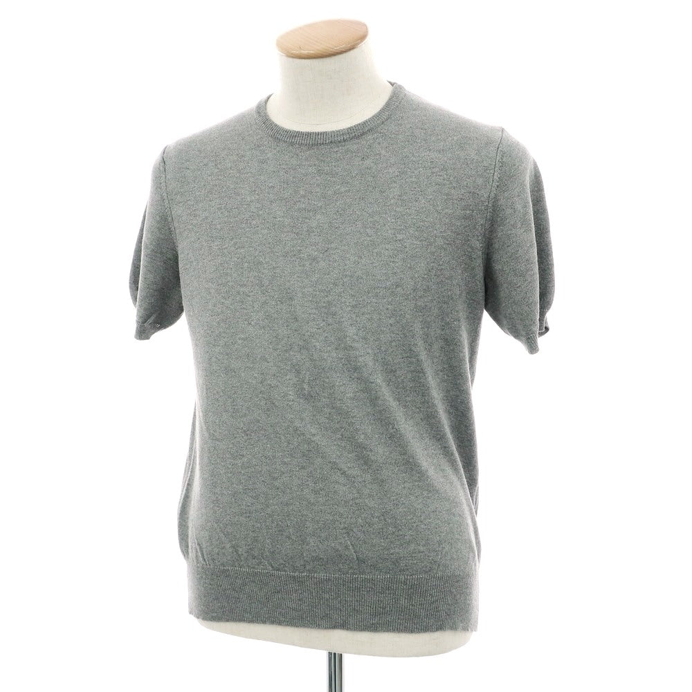 [Used] Morgano high gauge cotton nylon crew neck short sleeve pullover knit grey [46] [Condition rank B] [Men&