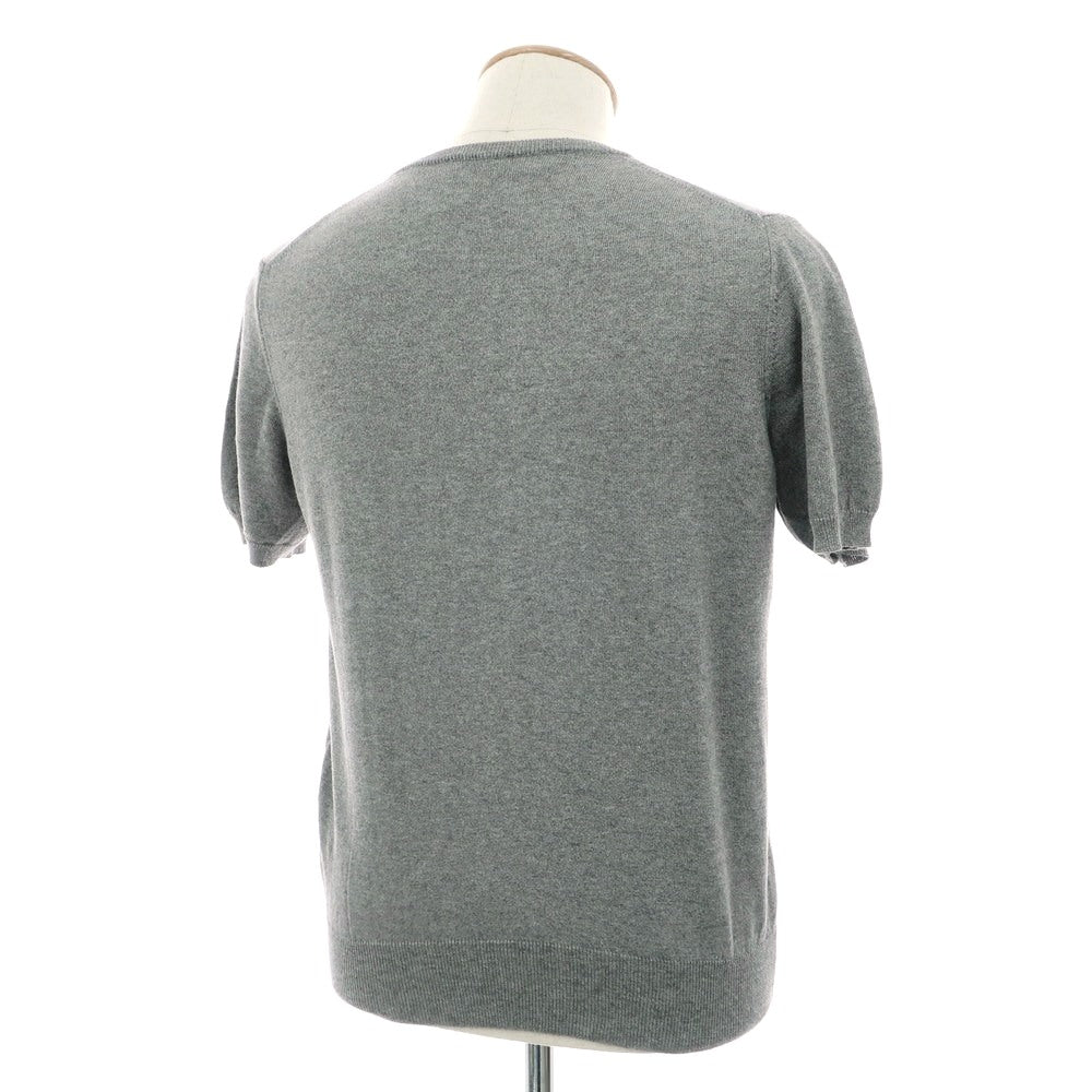 [Used] Morgano high gauge cotton nylon crew neck short sleeve pullover knit grey [46] [Condition rank B] [Men&