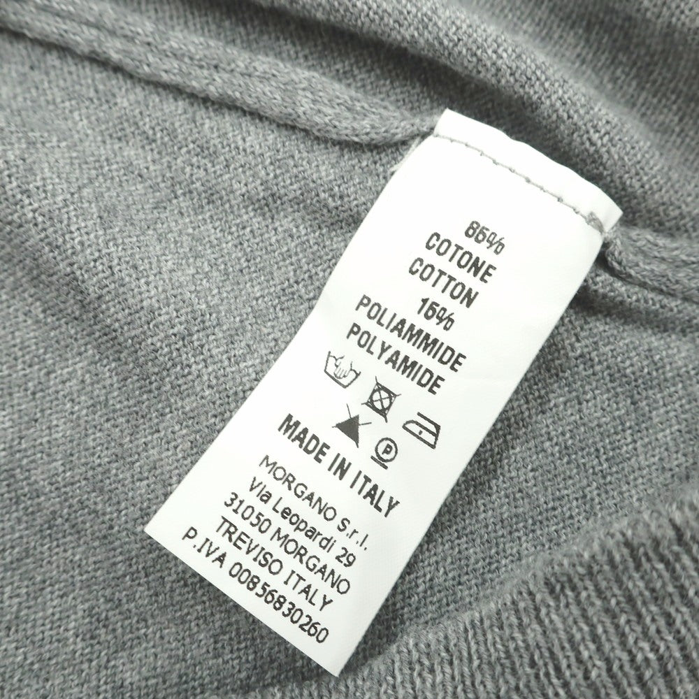 [Used] Morgano high gauge cotton nylon crew neck short sleeve pullover knit grey [46] [Condition rank B] [Men&