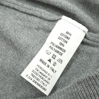 [Used] Morgano high gauge cotton nylon crew neck short sleeve pullover knit grey [46] [Condition rank B] [Men&
