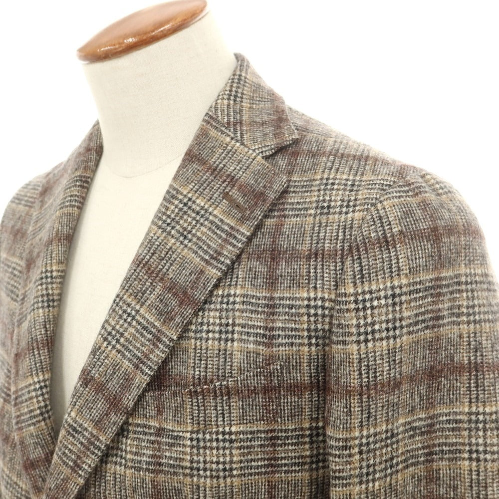【中古】タリアトーレ TAGLIATORE ウール チェック テーラードジャケット ベージュ系【 46 】【 状態ランクA 】【 メンズ 】