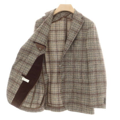 【中古】タリアトーレ TAGLIATORE ウール チェック テーラードジャケット ベージュ系【 46 】【 状態ランクA 】【 メンズ 】