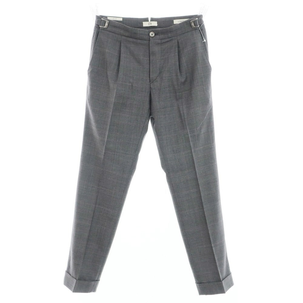 [Used] GTA wool check dress slacks pants, gray x pink [46] [Condition rank B] [Men&