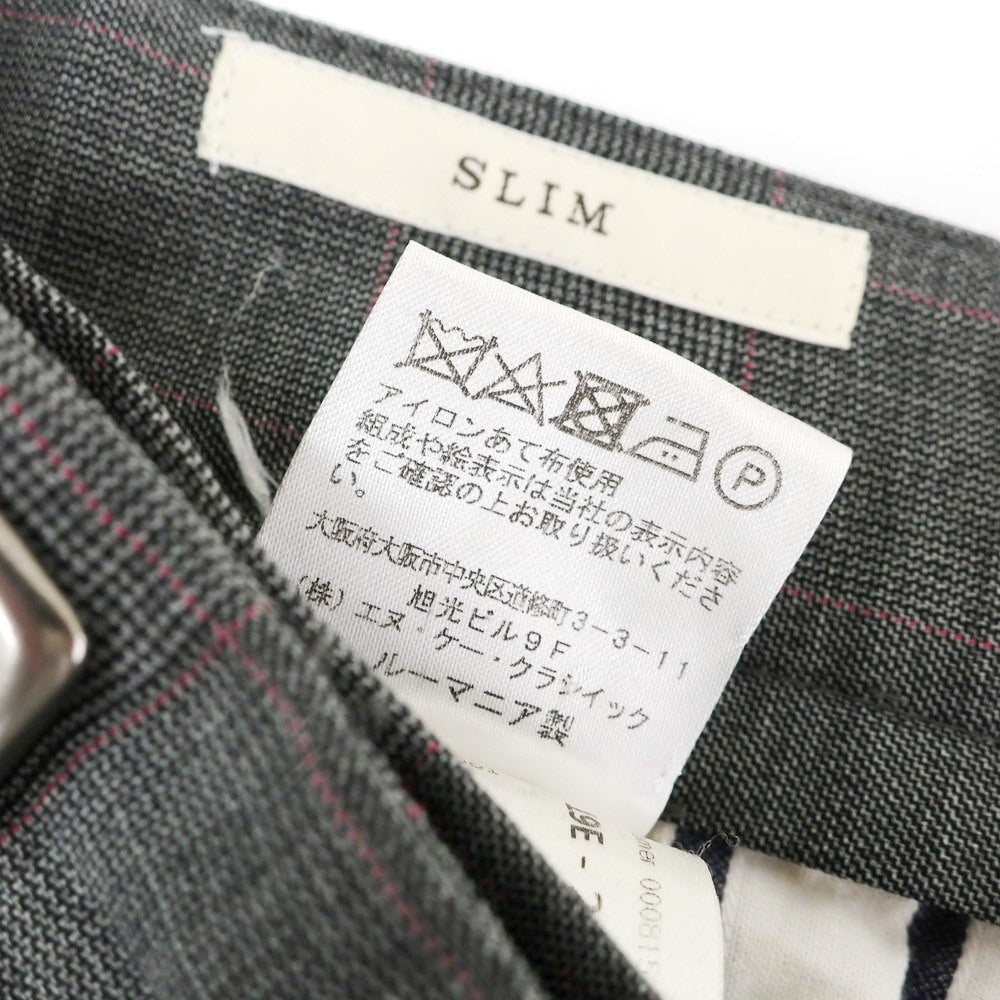 [Used] GTA wool check dress slacks pants, gray x pink [46] [Condition rank B] [Men&