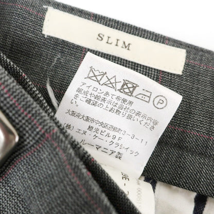 [Used] GTA wool check dress slacks pants, gray x pink [46] [Condition rank B] [Men&