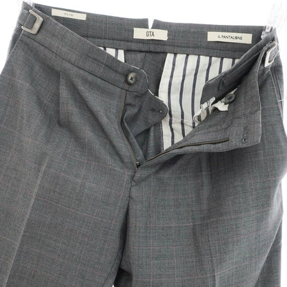[Used] GTA wool check dress slacks pants, gray x pink [46] [Condition rank B] [Men&