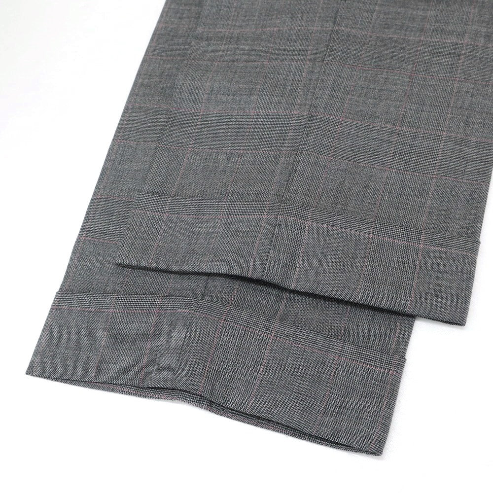 [Used] GTA wool check dress slacks pants, gray x pink [46] [Condition rank B] [Men&
