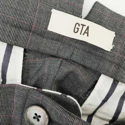 [Used] GTA wool check dress slacks pants, gray x pink [46] [Condition rank B] [Men&