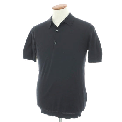 【中古】ジョンスメドレー JOHN SMEDLEY ハイゲージ コットン 半袖 ポロニット ブラック【 M 】【 状態ランクB 】【 メンズ 】