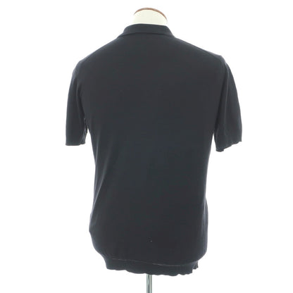 【中古】ジョンスメドレー JOHN SMEDLEY ハイゲージ コットン 半袖 ポロニット ブラック【 M 】【 状態ランクB 】【 メンズ 】