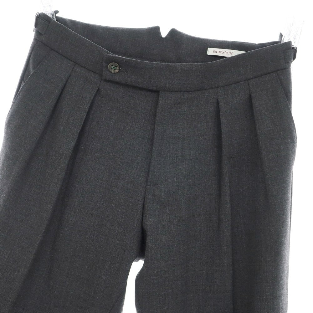[Used] BERWICH Stretch Polyester Wool Dress Slacks Pants Dark Gray [46] [Condition Rank C] [Men&