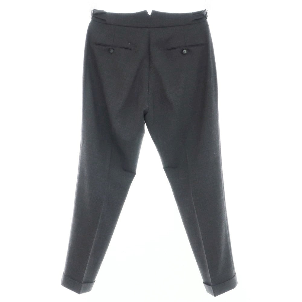 [Used] BERWICH Stretch Polyester Wool Dress Slacks Pants Dark Gray [46] [Condition Rank C] [Men&