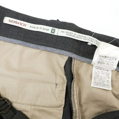 [Used] BERWICH Stretch Polyester Wool Dress Slacks Pants Dark Gray [46] [Condition Rank C] [Men&