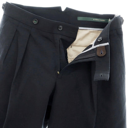 [Used] BERWICH Linen Cotton Casual Slacks Pants Black [44] [Condition Rank B] [Men&