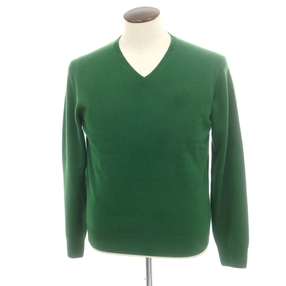 【中古】クルチアーニ CRUCIANI カシミヤ Vネック プルオーバーニット グリーン【サイズ50】【 状態ランクB 】【 メンズ 】[DPD]