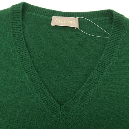 【中古】クルチアーニ CRUCIANI カシミヤ Vネック プルオーバーニット グリーン【 50 】【 状態ランクB 】【 メンズ 】