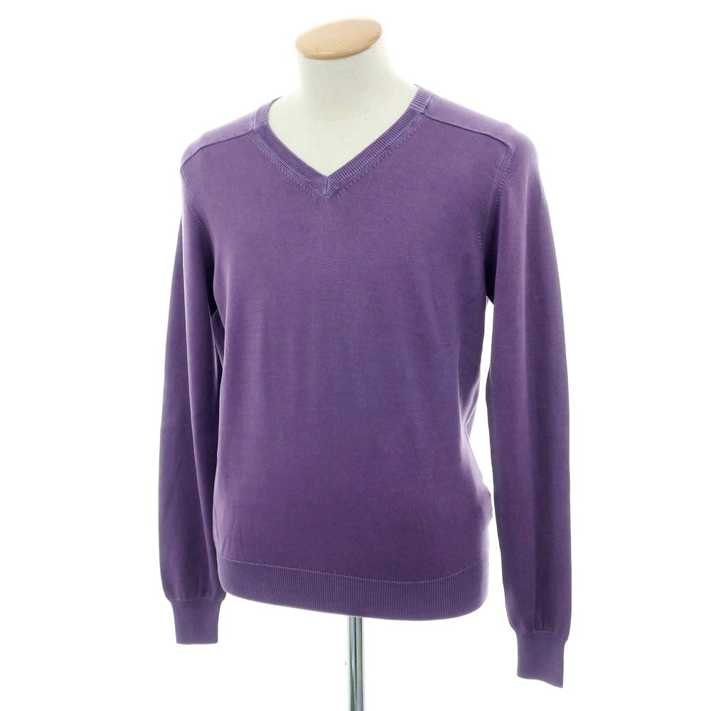 [Used] [Unused] CRUCIANI High Gauge Cotton V-neck Pullover Knit Purple [48] [Condition Rank S] [Men&