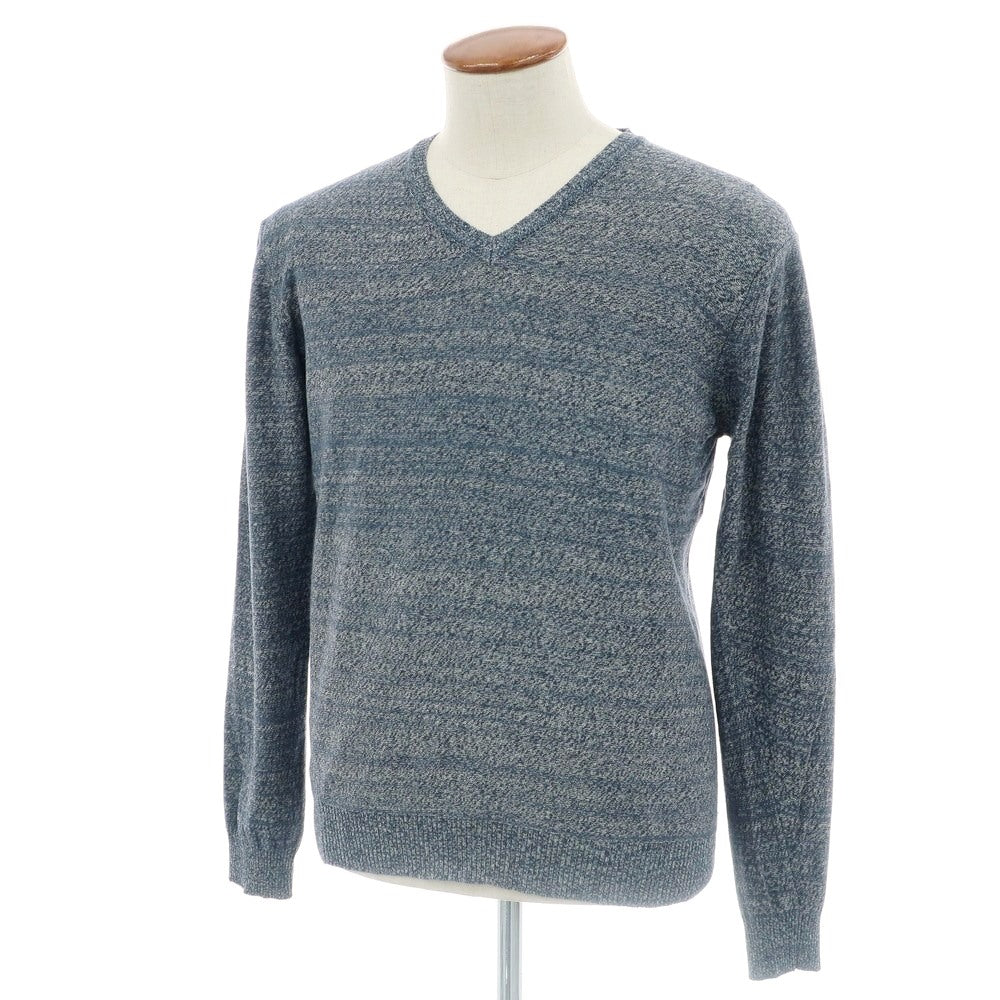 [Used] Wool &amp;amp; Co. High Gauge Cotton V-neck Pullover Knit Navy [L] [Condition Rank A] [Men&