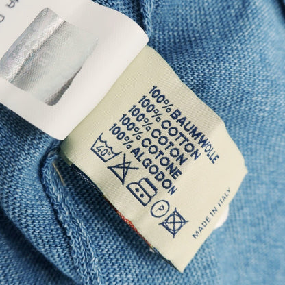 [Used] Luigi Borrelli High gauge cotton short sleeve polo knit blue [48] [Condition rank C] [Men&