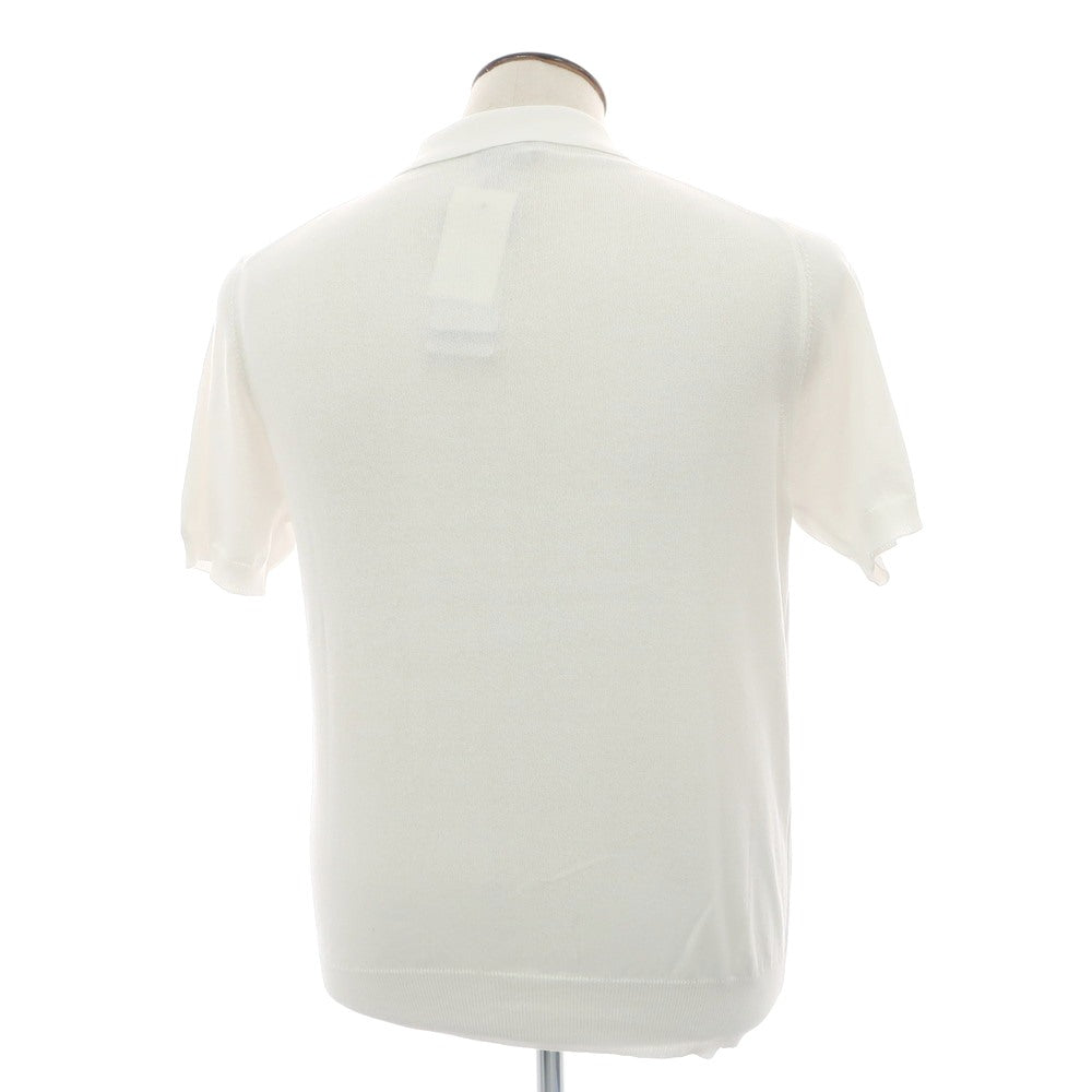 [Used] Morgano high gauge cotton nylon short sleeve polo knit white [52] [Condition rank A] [Men&