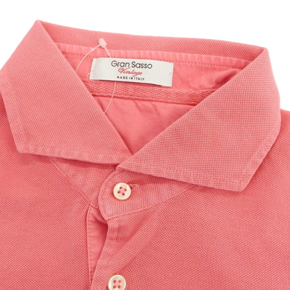 [Used] GRAN SASSO Cotton Short Sleeve Polo Shirt Pink [48] [Condition Rank A] [Men&