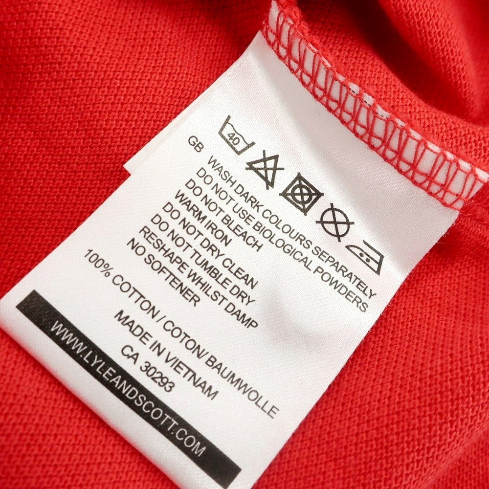 【中古】ライルアンドスコット LYLE&amp;SCOTT コットン 鹿の子 半袖ポロシャツ レッド【 サイズM 】【 状態ランクB 】【 メンズ 】 [DPD]