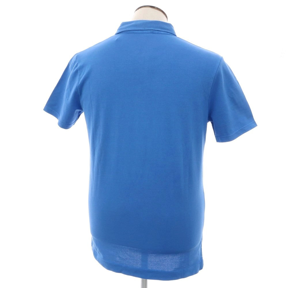 [Used] V-neck stretch cotton pique short-sleeve polo shirt, blue [L] [Condition: B] [Men&