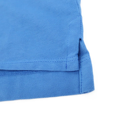 [Used] V-neck stretch cotton pique short-sleeve polo shirt, blue [L] [Condition: B] [Men&