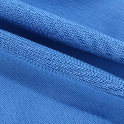 [Used] V-neck stretch cotton pique short-sleeve polo shirt, blue [L] [Condition: B] [Men&
