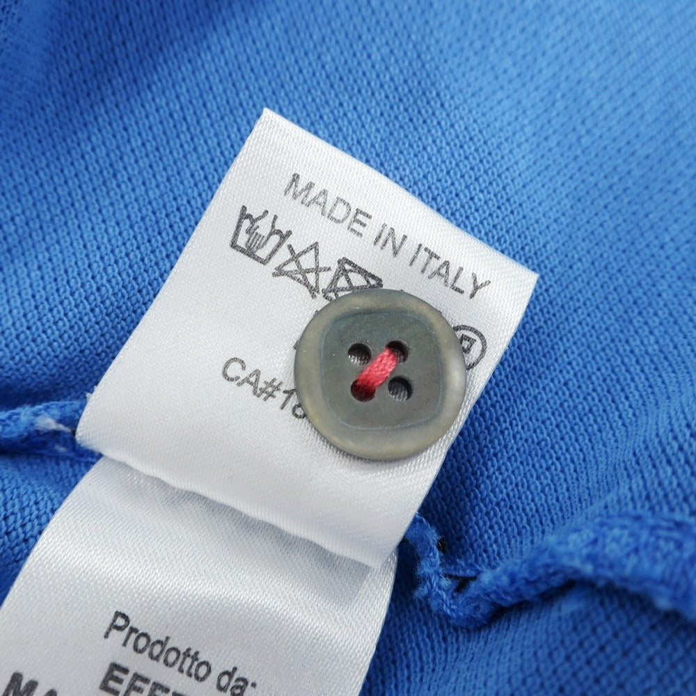 [Used] V-neck stretch cotton pique short-sleeve polo shirt, blue [L] [Condition: B] [Men&