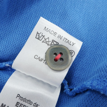 [Used] V-neck stretch cotton pique short-sleeve polo shirt, blue [L] [Condition: B] [Men&