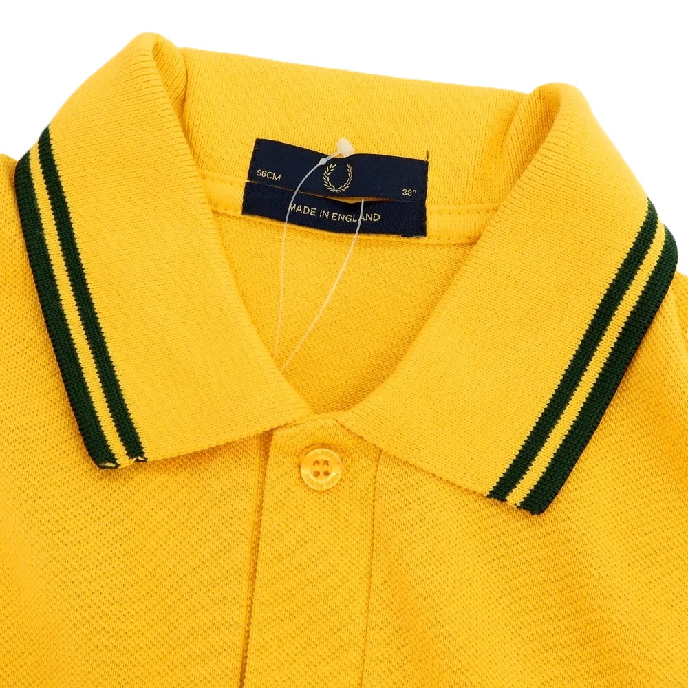 【中古】【未使用】フレッドペリー FRED PERRY コットン 鹿の子 半袖ポロシャツ イエロー【 38 】【 状態ランクS 】【 メンズ 】