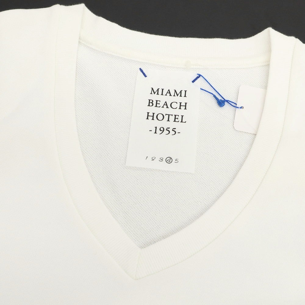 [Used] Miami Beach Hotel 1955 Cotton V-neck short-sleeve T-shirt White [4] [Condition Rank A] [Men&