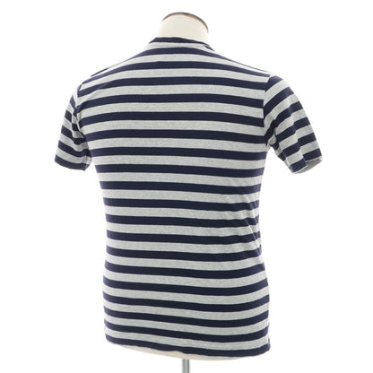 [Used] GUY ROVER Cotton Border Henley Neck Short Sleeve T-Shirt Gray x Navy [L] [Condition Rank B] [Men&