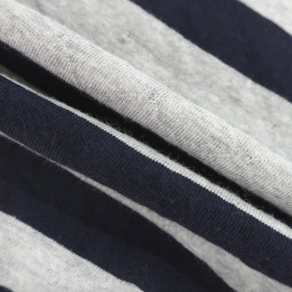 [Used] GUY ROVER Cotton Border Henley Neck Short Sleeve T-Shirt Gray x Navy [L] [Condition Rank B] [Men&