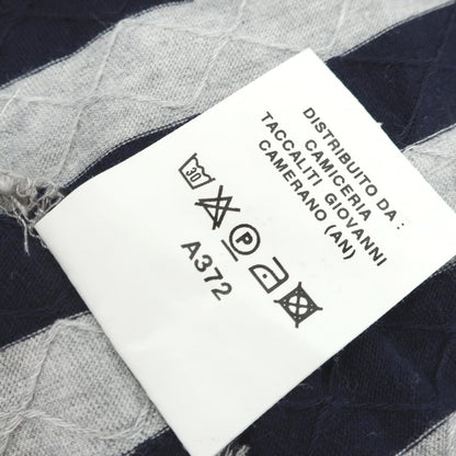 [Used] GUY ROVER Cotton Border Henley Neck Short Sleeve T-Shirt Gray x Navy [L] [Condition Rank B] [Men&