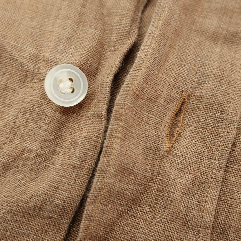 [Used] Finamore Linen Wide Collar Short Sleeve Shirt Brown [39] [Condition Rank C] [Men&