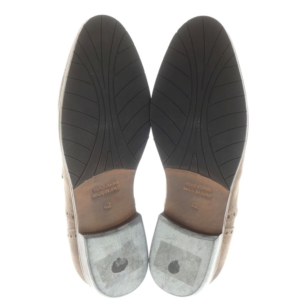 [Used] BOEMOS Suede Side Elastic Loafers Ash Brown [42] [Condition Rank A] [Men&