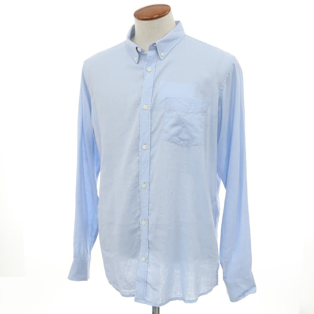 [Used] FRENCH CONNECTION Linen Cotton Button Down Casual Shirt Light Blue [M] [Condition Rank B] [Men&