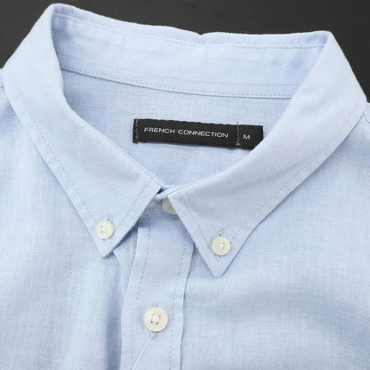 [Used] FRENCH CONNECTION Linen Cotton Button Down Casual Shirt Light Blue [M] [Condition Rank B] [Men&