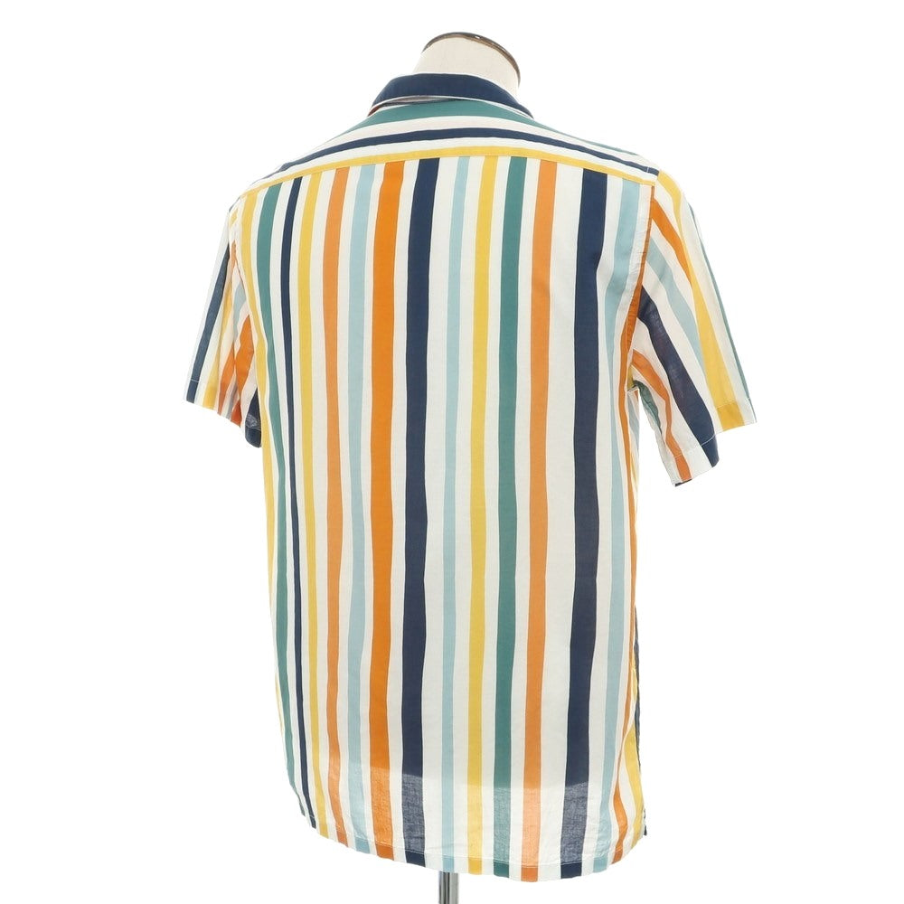 [Used] GMF965 MGF965 Cotton Multi-Stripe Open Collar Short Sleeve Shirt White x Multi-Color [41] [Condition Rank B] [Men&